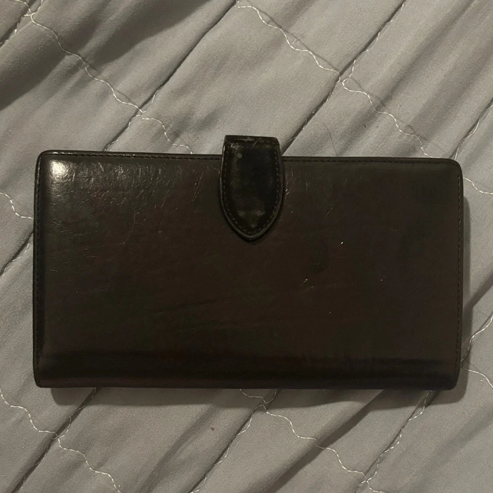 Vintage Dior Black Leather Continental Wallet with Gold 'D' Emblem - Picture 2 of 4